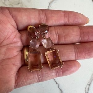 Elegant Gold and Pink Drop Earrings